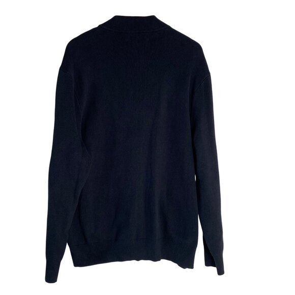 Calvin Klein Mens Black Full-Zip Cardigan Sweater XL 100% Cotton - Picture 2 of 8